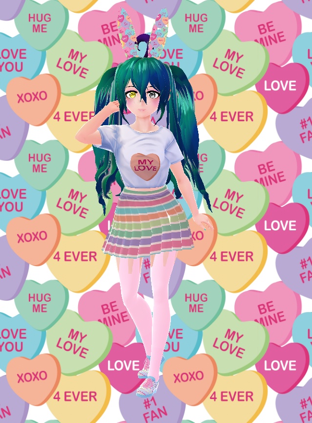 Vroid Mix and Match Conversation Hearts Outfit (Free)