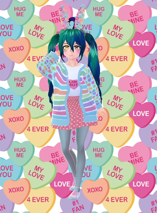 Vroid Mix and Match Conversation Hearts Outfit (Free)