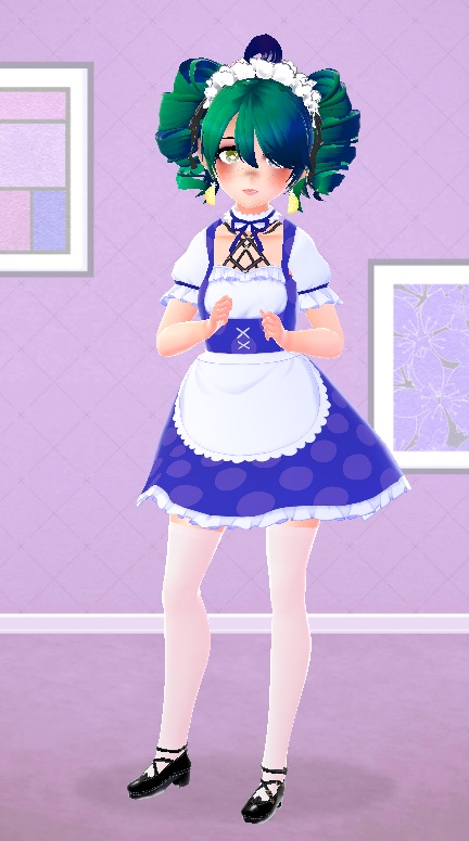 (Vroid) Patterned Maid Outfit (FREE)