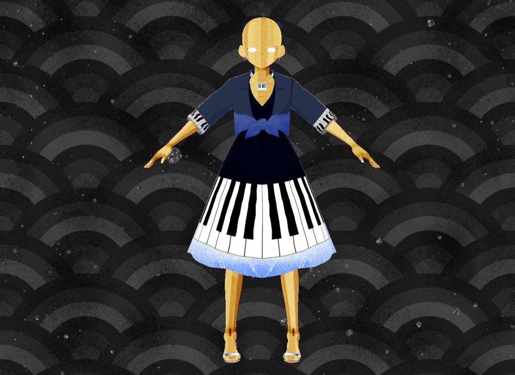 (Free) Piano Outfit (Stable Version Vroid)