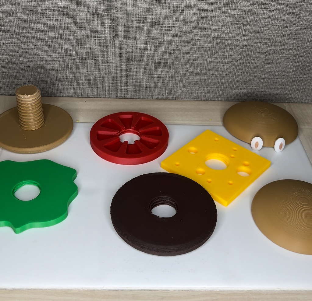 ハンバーガーのネジ知育玩具
