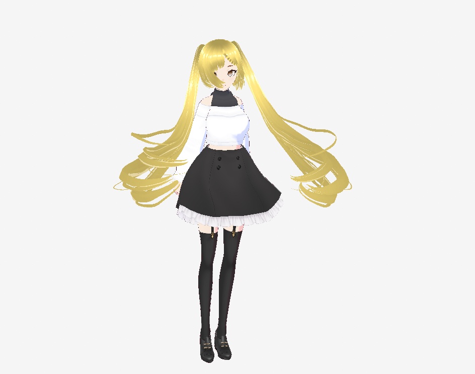 オリジナル3Dアバター】金髪ツインテールのギャル「ルナ」【Vcot対応/VRM】