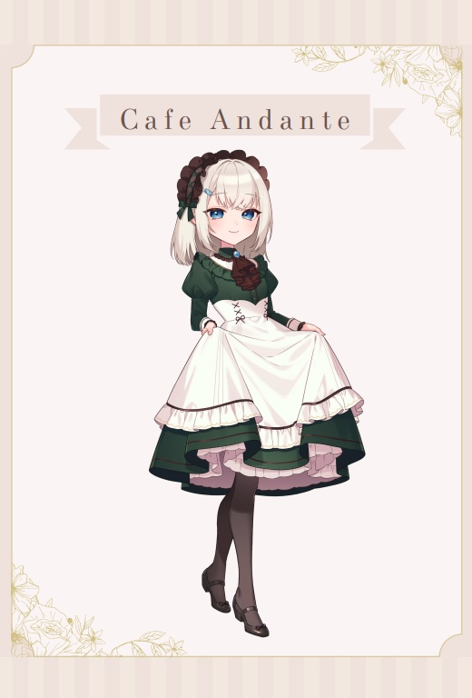 メイドVtuberコラボカフェ『Andante』ポストカード アンジェリーナ・ホワイトVer.