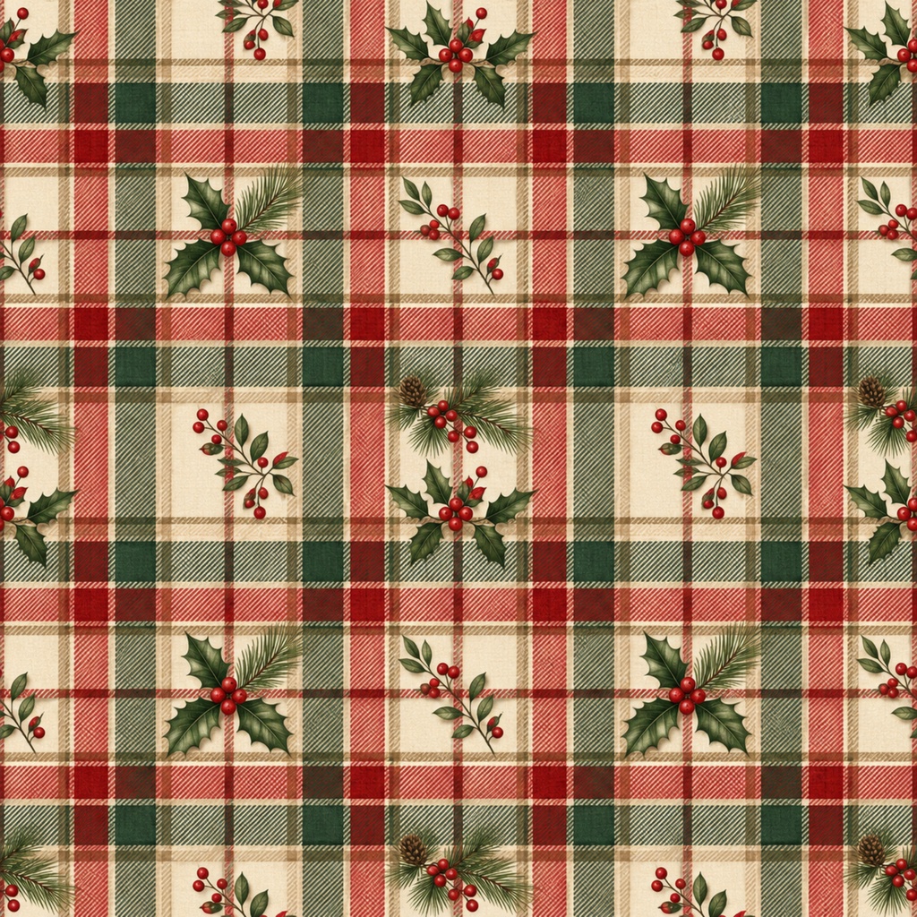クリスマス タータンチェック|デジタルペーパー10枚セット|赤・緑・ゴールド・チェック柄・冬の背景素材 PNG