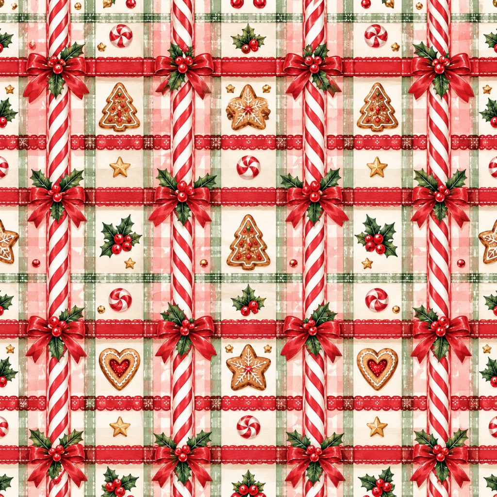 クリスマスのお菓子屋さん|デジタルペーパー10枚セット|水彩・ジンジャーブレッド・スイーツ・背景素材 PNG