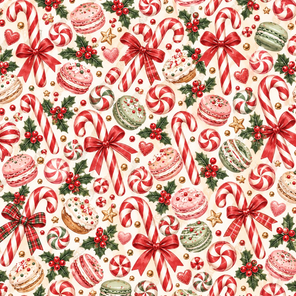 クリスマスのお菓子屋さん|デジタルペーパー10枚セット|水彩・ジンジャーブレッド・スイーツ・背景素材 PNG