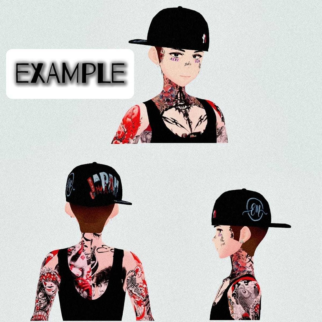 【VRoid】EM Snapback Cap - ストリートキャップ (4 colors)
