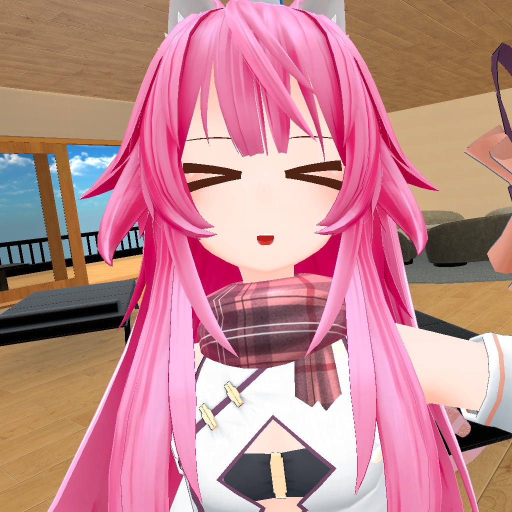 【3D小物】チェックマフラー