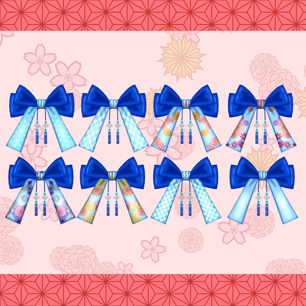 【3D小物】タッセル付き和風リボン(DB・PB対応)