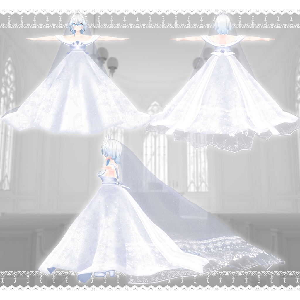 【シャオマオ3共通素体】ジューンブライドドレス(MA対応)