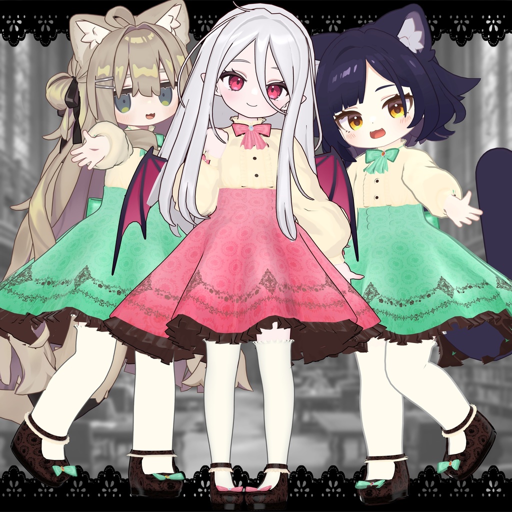 【3アバター対応】夜想ドールドレス