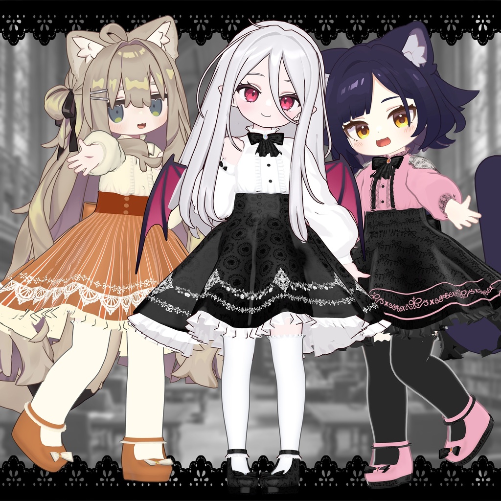 【3アバター対応】夜想ドールドレス