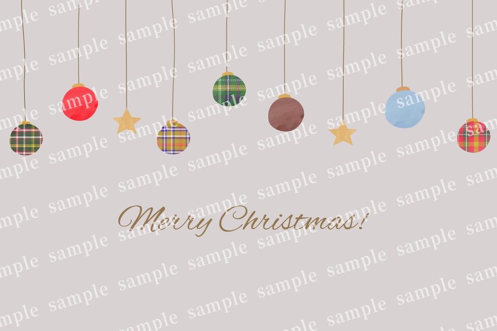 クリスマスオーナメントのかわいいクリスマスカード素材