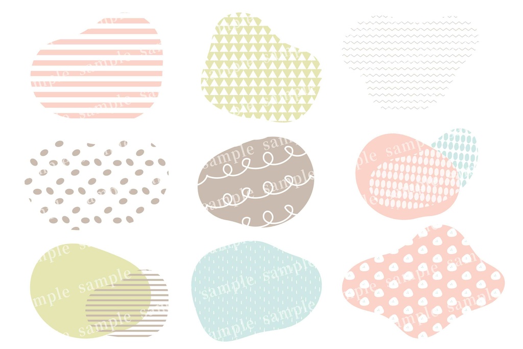 北欧風のかわいい抽象的な形のフレームセット