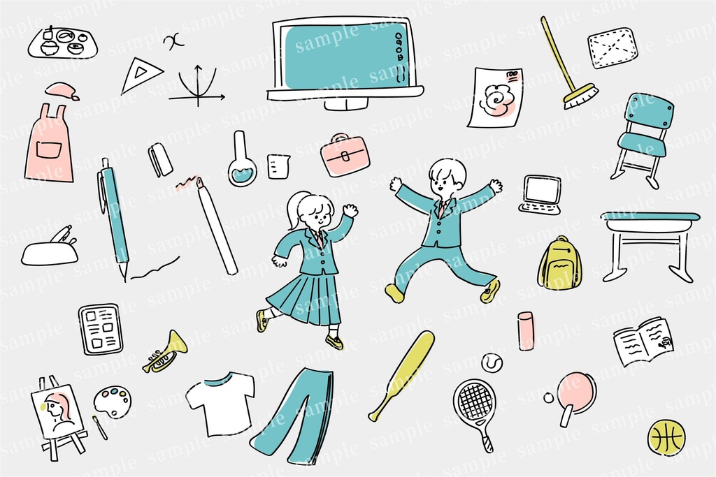 中学生 高校生 学校 用品 落書き セット