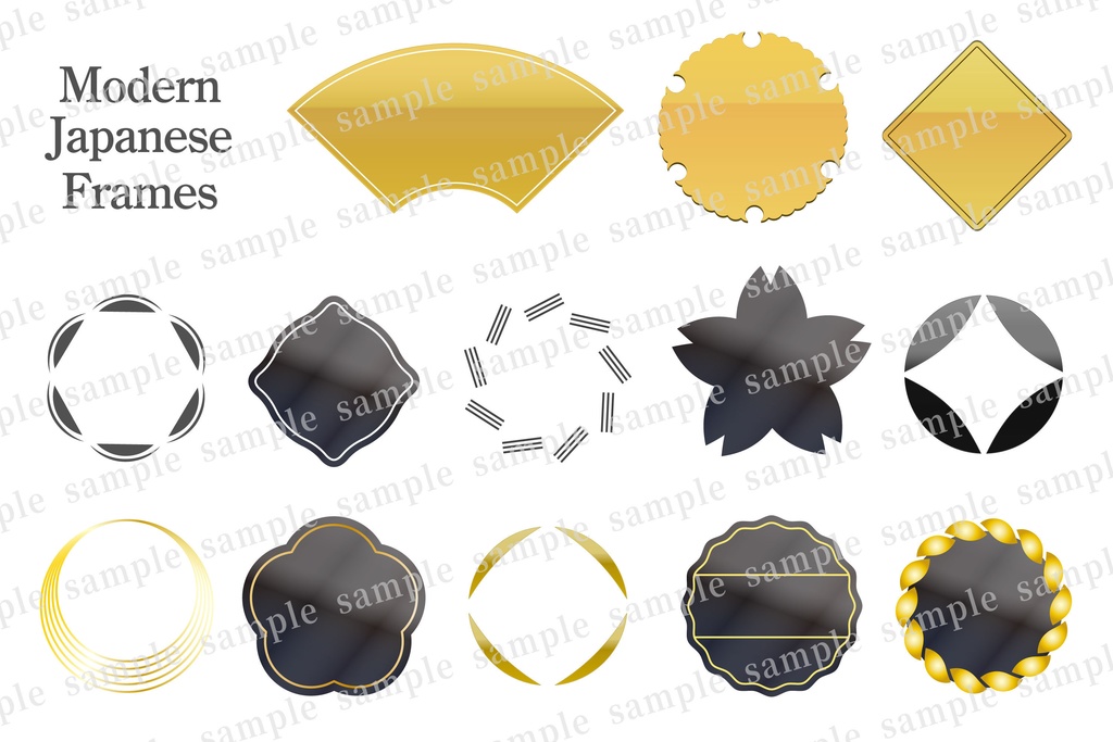 和風モチーフのゴージャスなステッカー&フレームセット