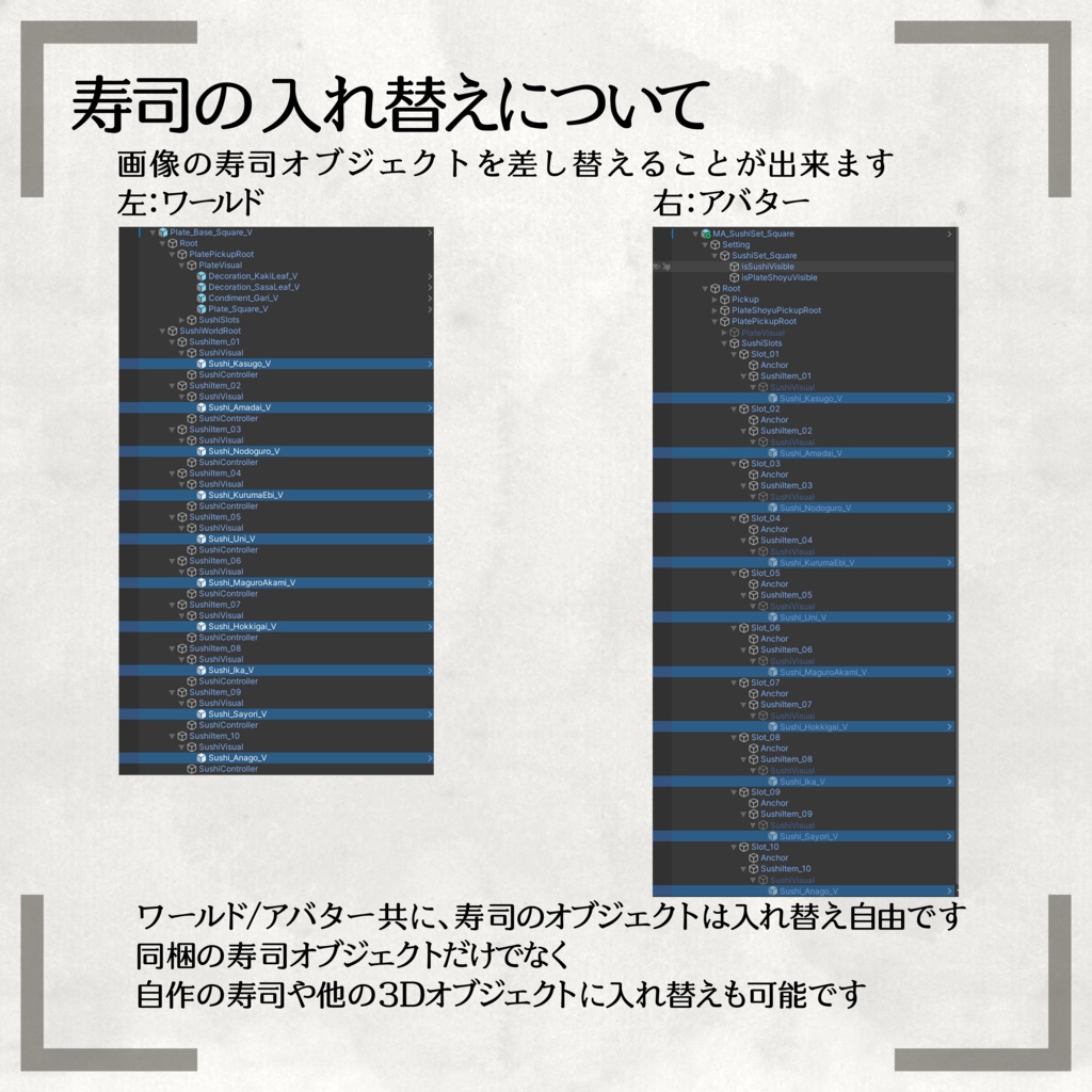 【MA対応】特選お寿司ギミックセット【ワールド/アバター向け】
