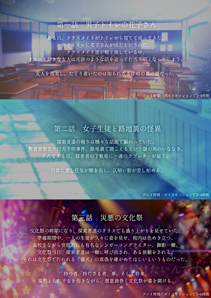 【CoCシナリオ】ストレンジ・ハイスクール SPLL:E107112