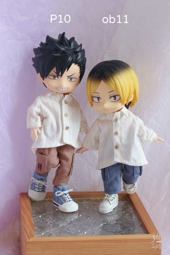 【金色ストライプのシャツ/オビツ11服/ピコドー10】