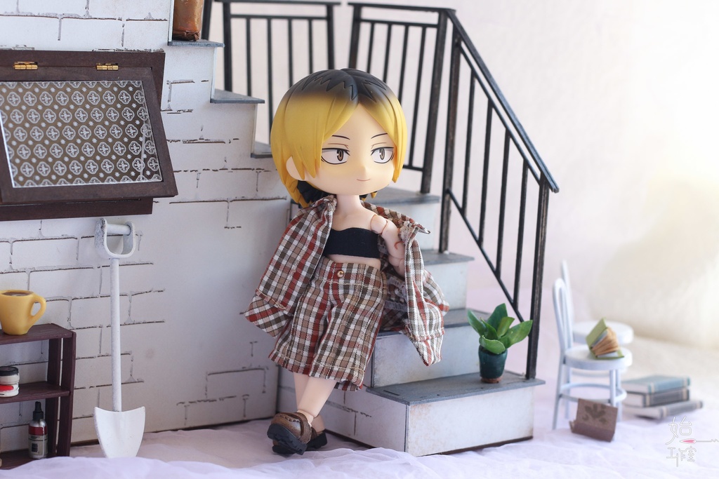 【チェック柄の六分丈パンツ/オビツ11......】