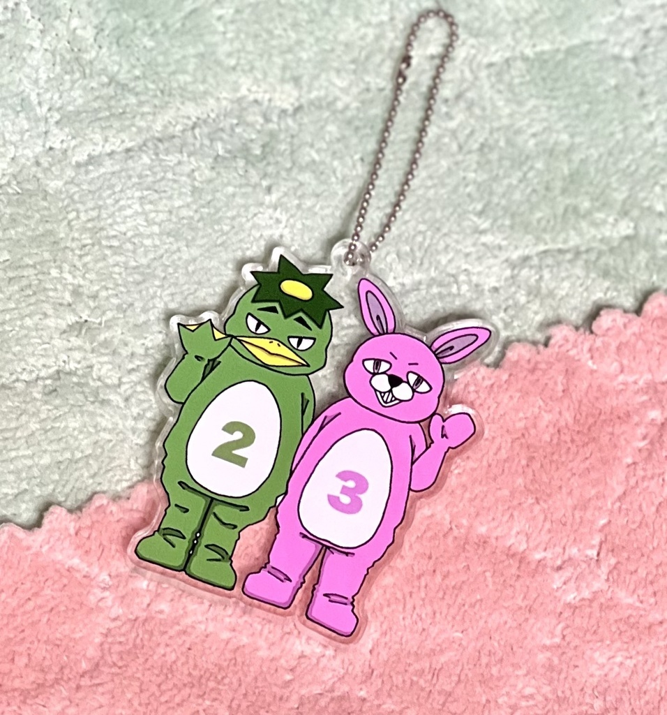 カッパ松ウサギ花のアクリルキーホルダー