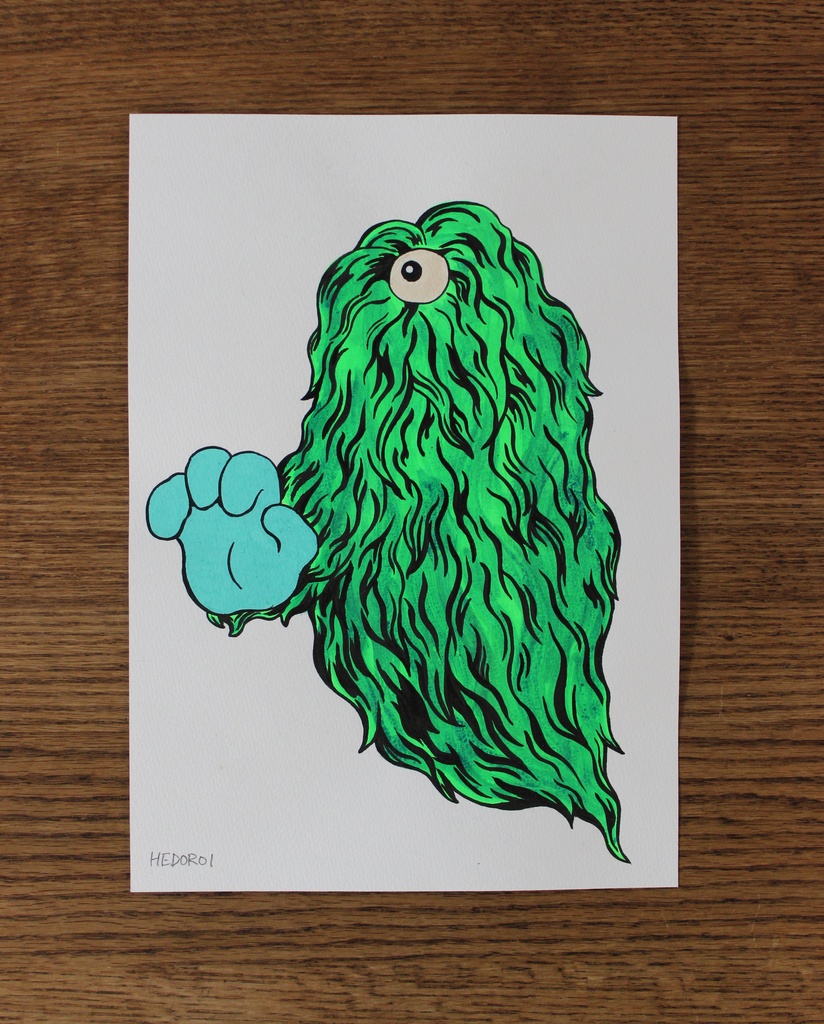 「ケケ （有毒グリーン）」 オリジナルドローイング ”Keke(toxic green)” Original Drawing