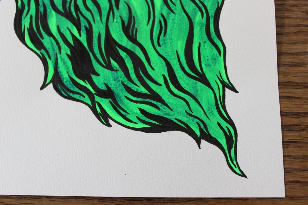 「ケケ (有毒グリーン)」 オリジナルドローイング ”Keke(toxic green)” Original Drawing