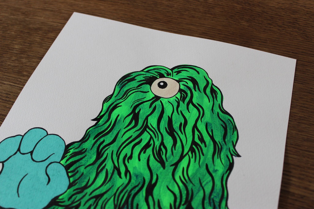 「ケケ (有毒グリーン)」 オリジナルドローイング ”Keke(toxic green)” Original Drawing
