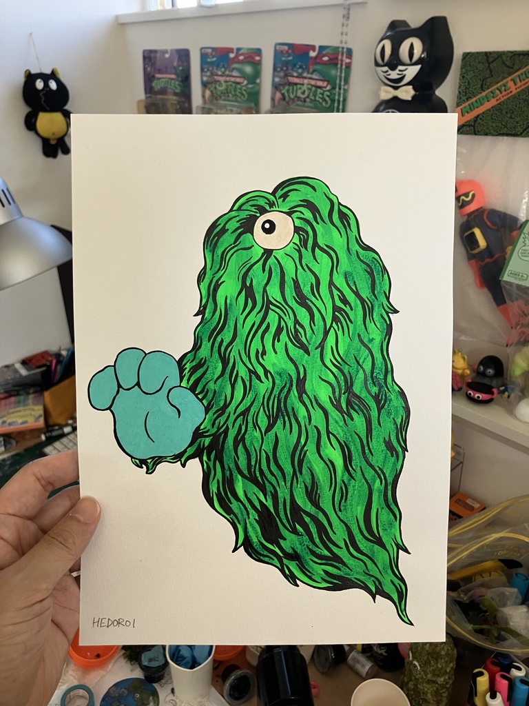 「ケケ (有毒グリーン)」 オリジナルドローイング ”Keke(toxic green)” Original Drawing