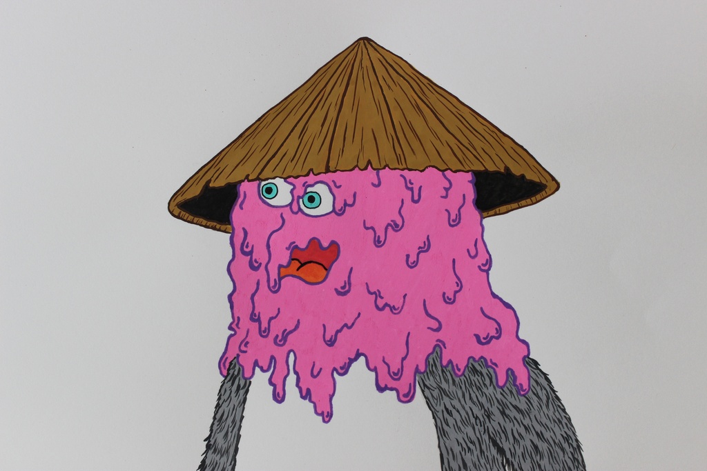 「笠ヘドロ」 オリジナルドローイング ”Kasa Hedoro” Original Drawing