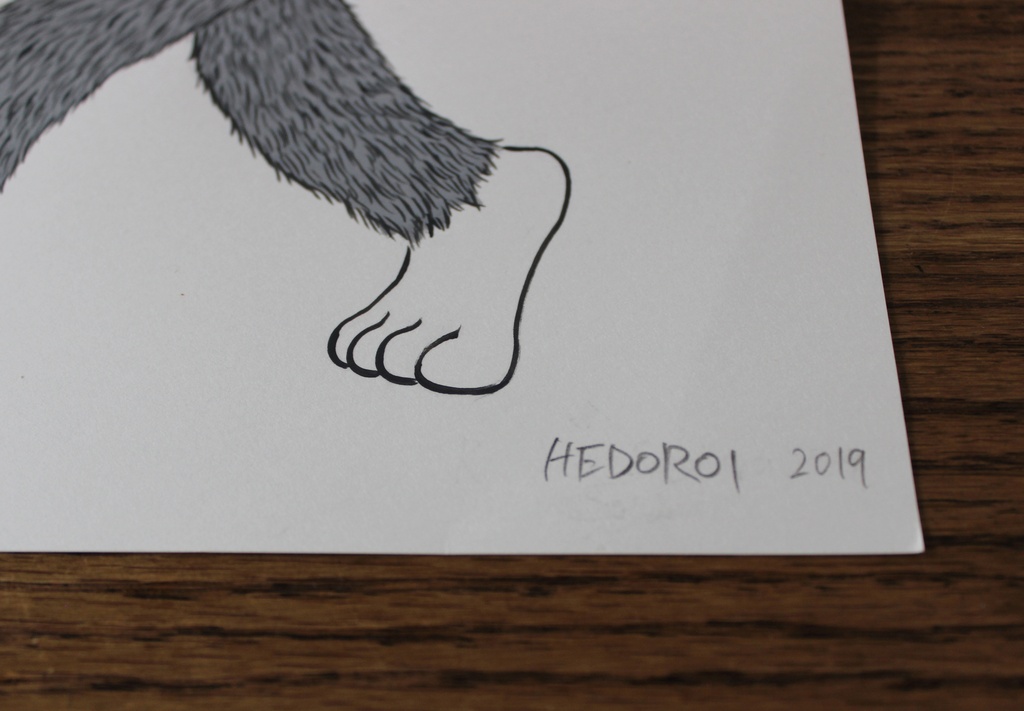 「笠ヘドロ」 オリジナルドローイング ”Kasa Hedoro” Original Drawing