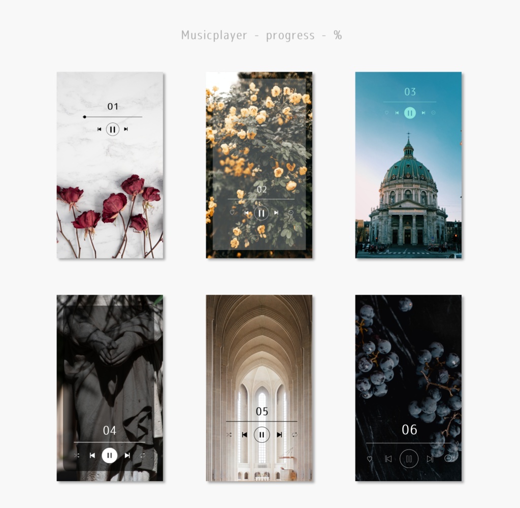 音楽プレイヤー風 / 進捗確認アイコン【PNG素材】