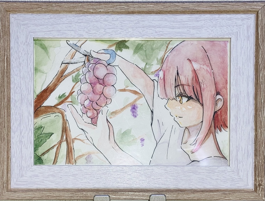 【水彩原画】BAOBA部 あつみ様 ぶどう狩り ※おまけ付き