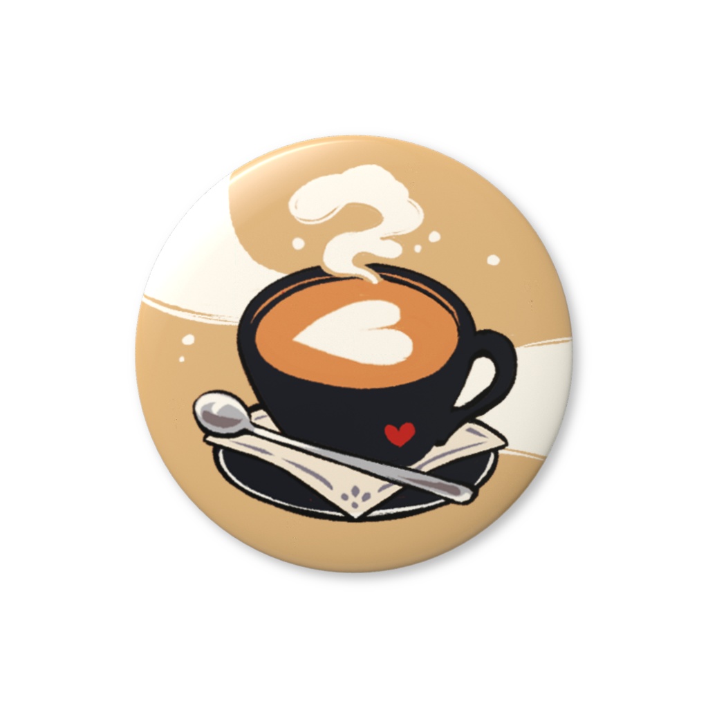 【夜明喫茶 缶バッジ】カフェラテ