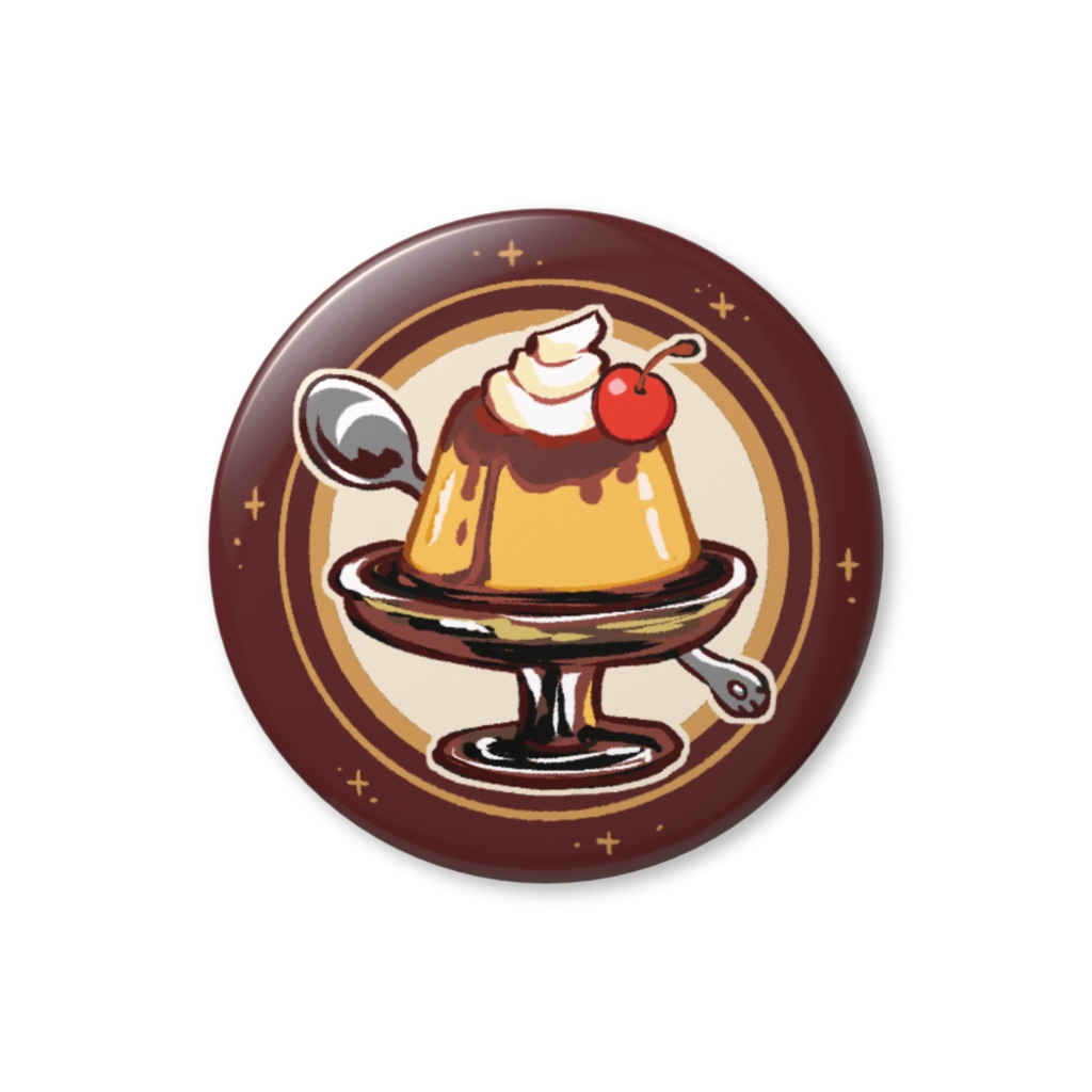【夜明喫茶 缶バッジ】喫茶プリン