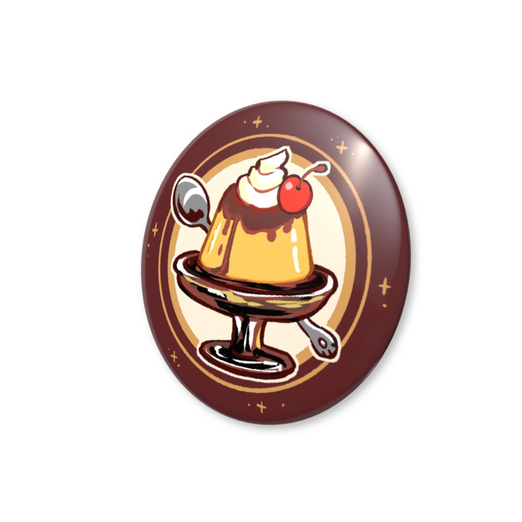 【夜明喫茶 缶バッジ】喫茶プリン