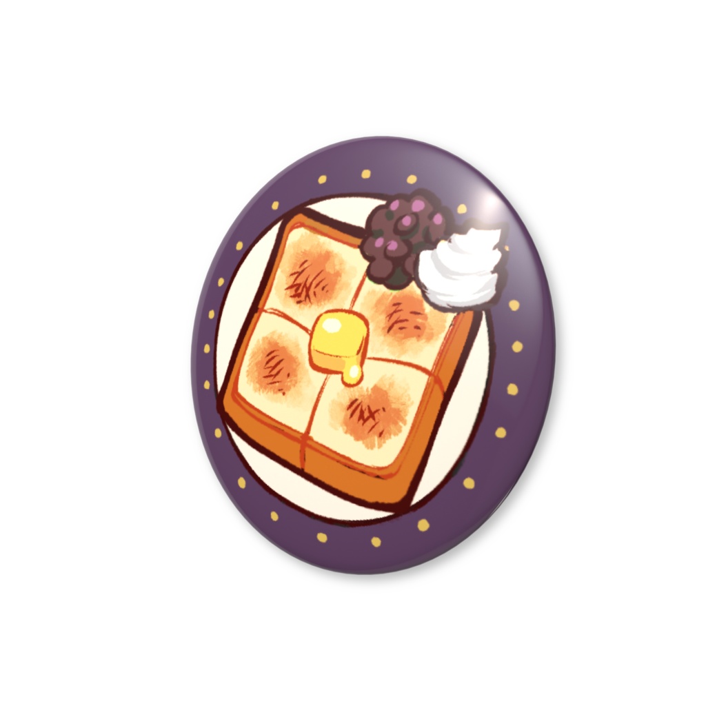 【夜明喫茶 缶バッジ】あんバタートースト