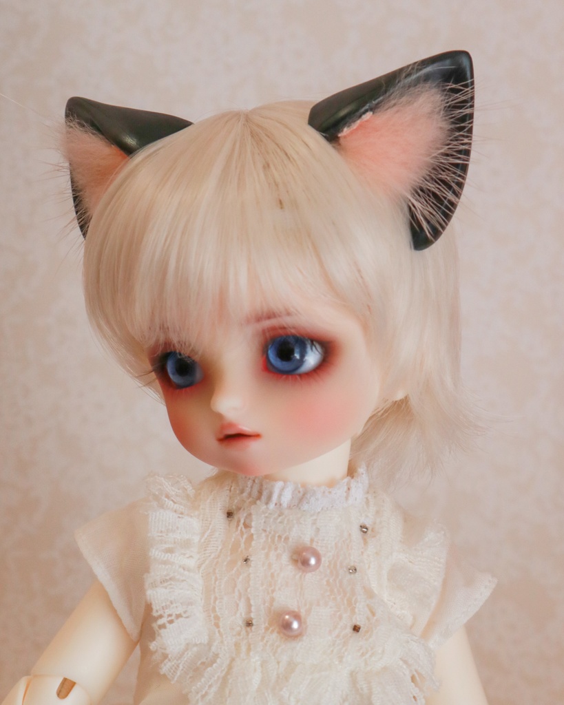 ネコ耳パーツ　白&黒