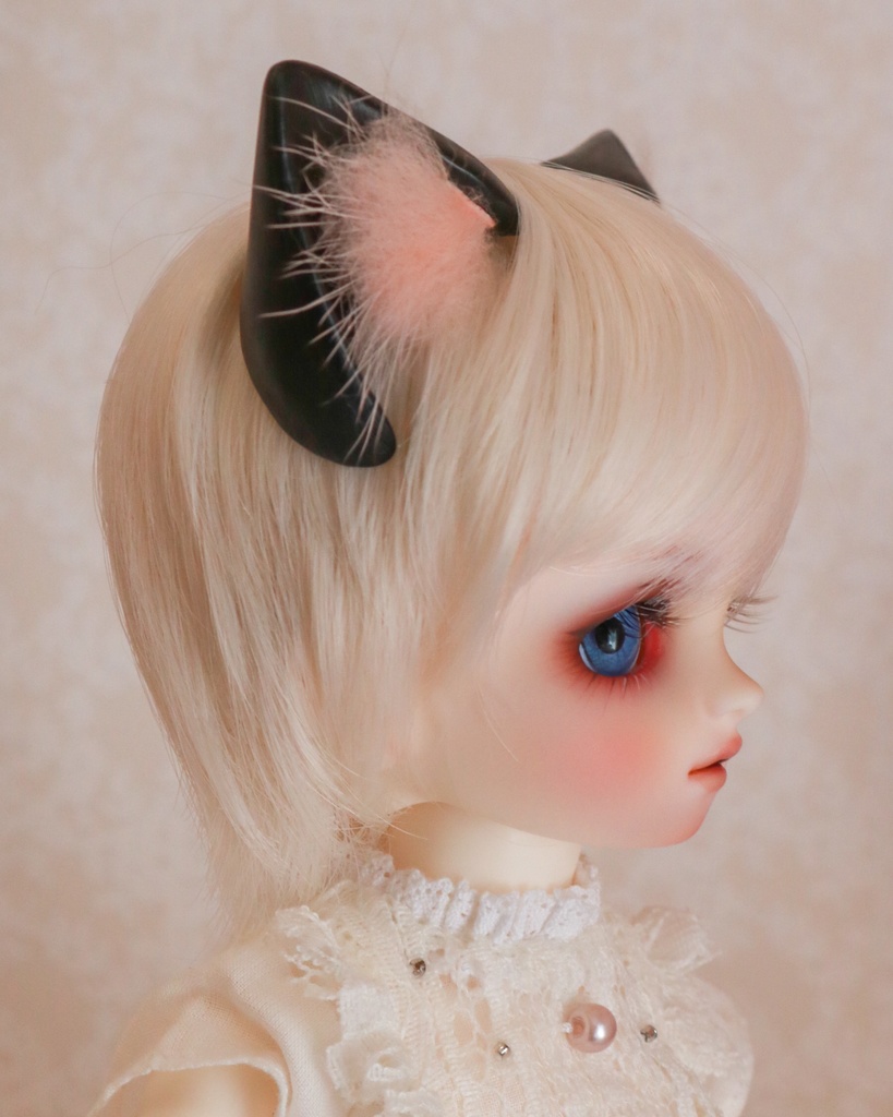 ネコ耳パーツ　白&黒
