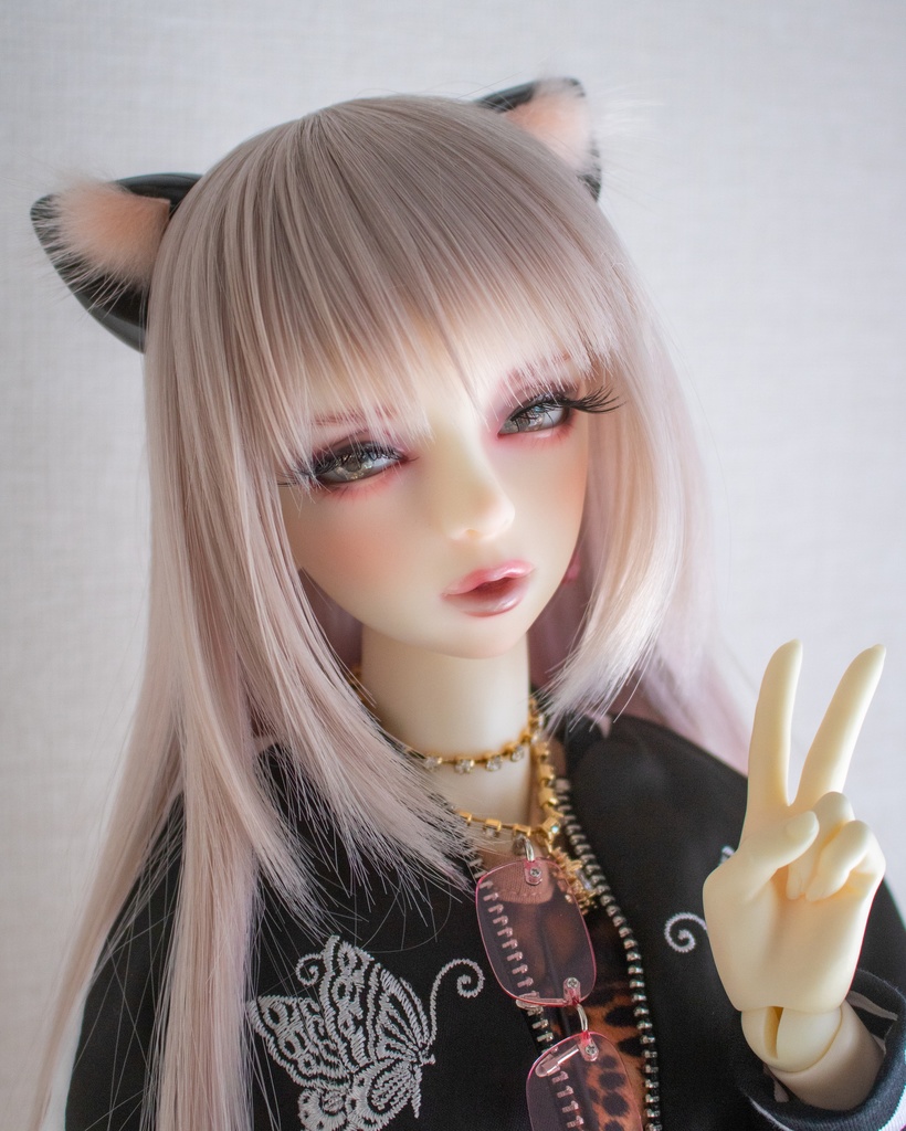 ネコ耳パーツ　白&黒