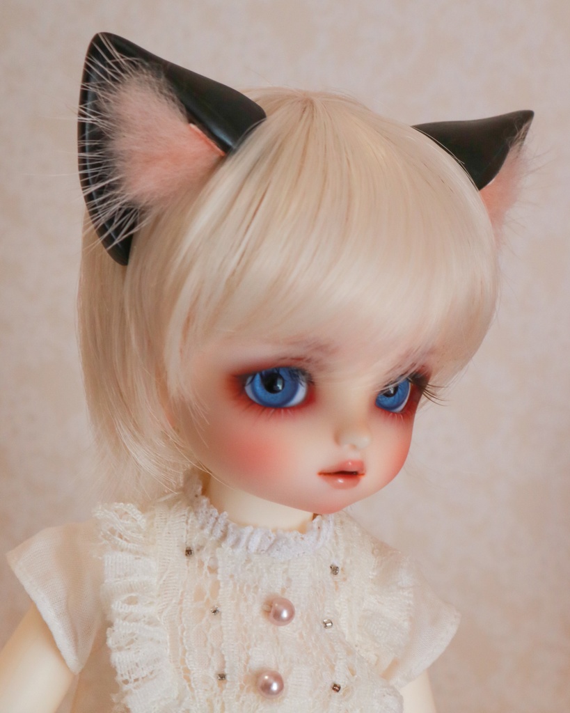 ネコ耳パーツ　白&黒
