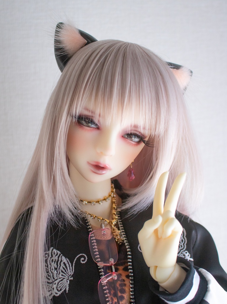 ネコ耳パーツ　白&黒