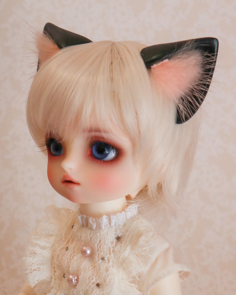 ネコ耳パーツ　白&黒