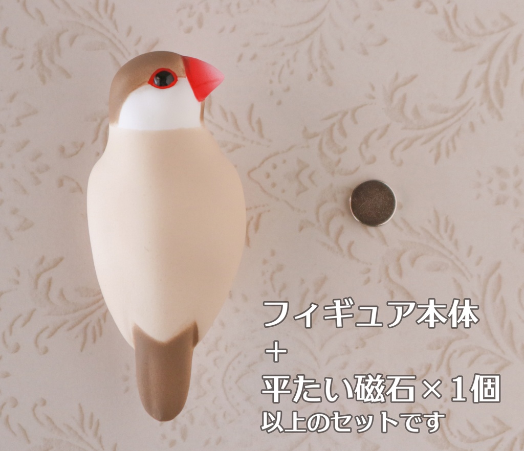 ドールの肩や頭にとまる小鳥フィギュア