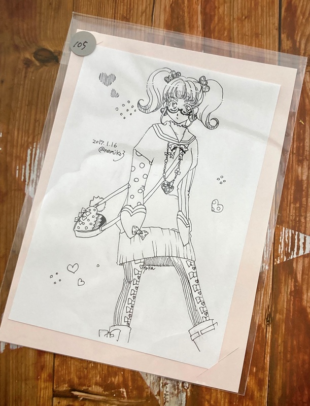 【1日1絵】リボンハート(105)