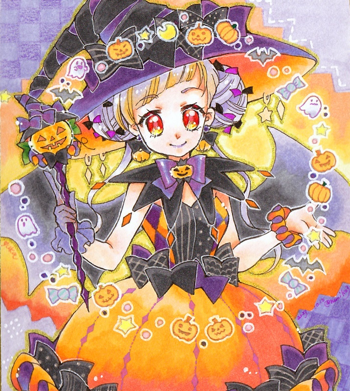 【色紙】かぼちゃの妖精さん