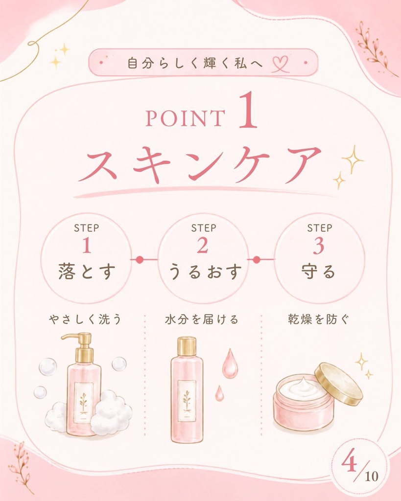 【Canva編集用】美容やメイクを意識したInstagramの投稿用テンプレート10種