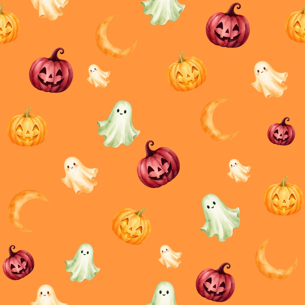 ハロウィンをイメージした水彩画調のデジタルペーパー【3枚セット】