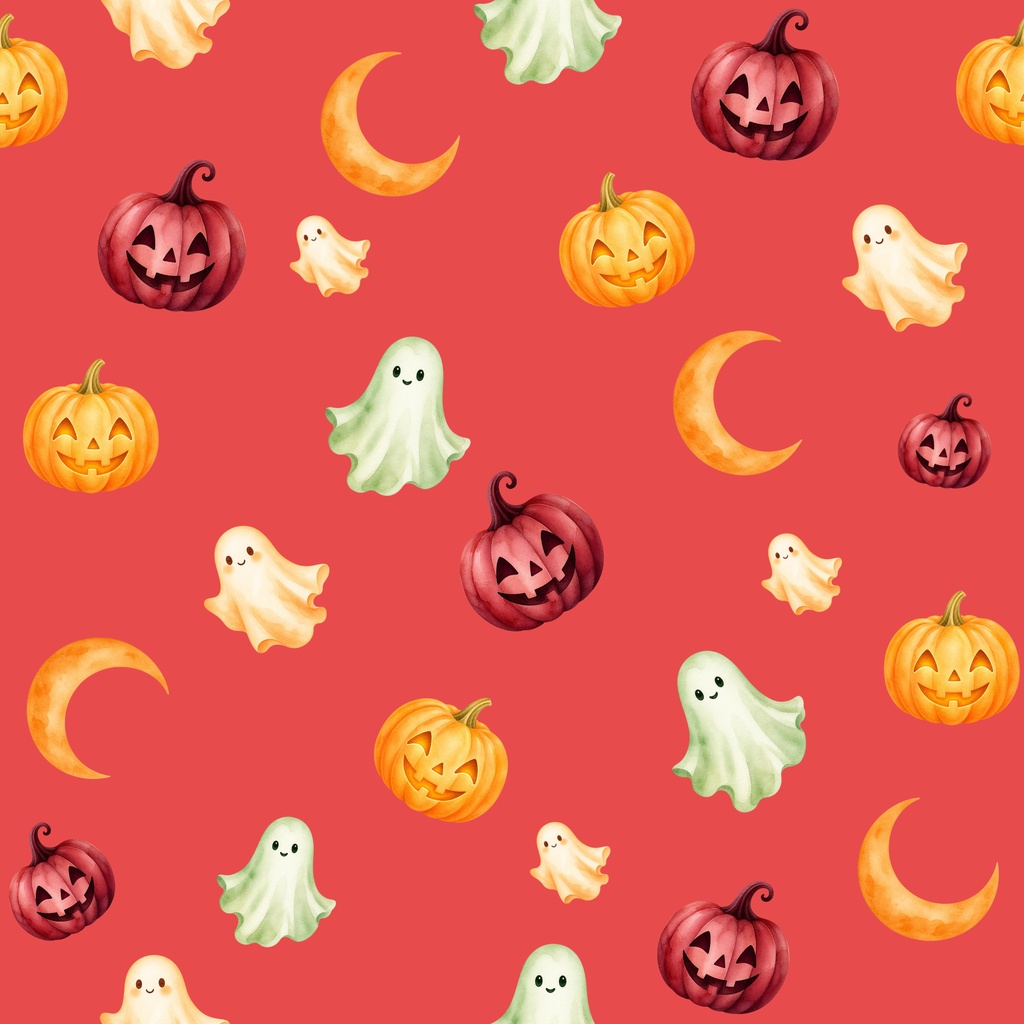 ハロウィンをイメージした水彩画調のデジタルペーパー【3枚セット】