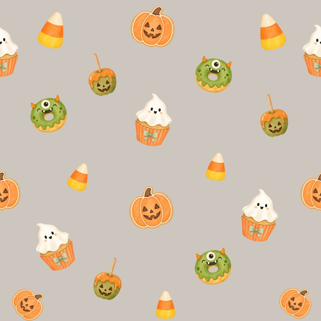 POPでキュートなハロウィンキャラ&お菓子のデジタルペーパー【6枚セット】